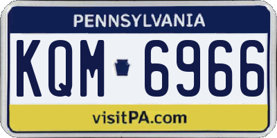 PA license plate KQM6966