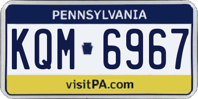 PA license plate KQM6967