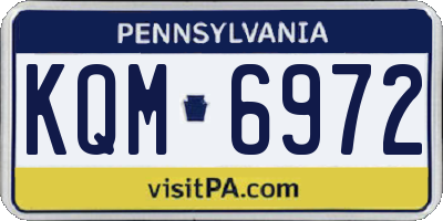 PA license plate KQM6972