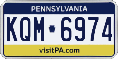 PA license plate KQM6974