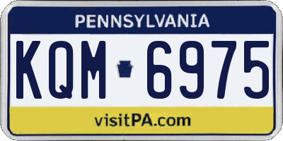 PA license plate KQM6975