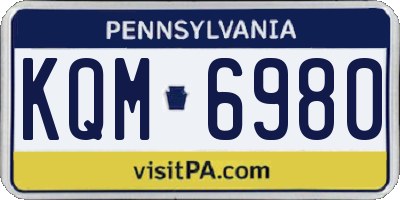 PA license plate KQM6980