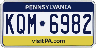 PA license plate KQM6982