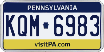PA license plate KQM6983