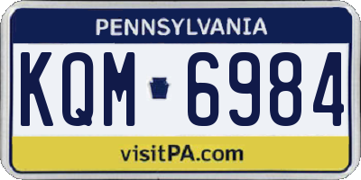 PA license plate KQM6984