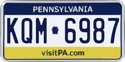 PA license plate KQM6987