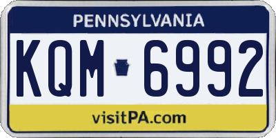 PA license plate KQM6992