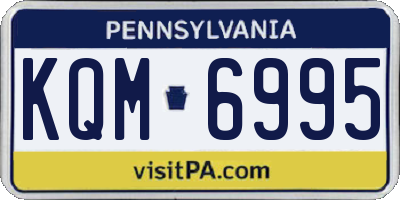 PA license plate KQM6995
