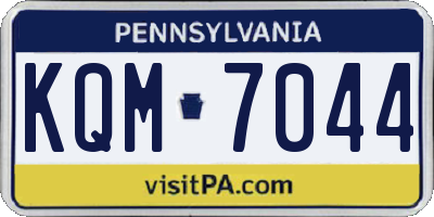 PA license plate KQM7044