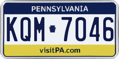 PA license plate KQM7046