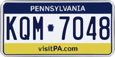 PA license plate KQM7048