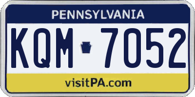 PA license plate KQM7052