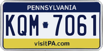 PA license plate KQM7061