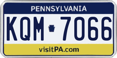 PA license plate KQM7066