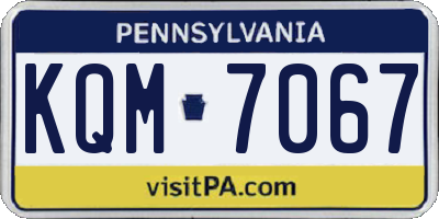 PA license plate KQM7067