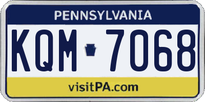 PA license plate KQM7068