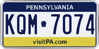 PA license plate KQM7074