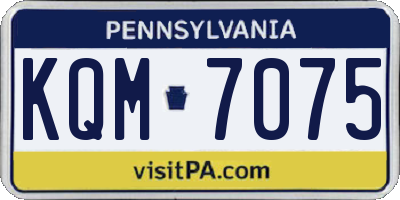 PA license plate KQM7075