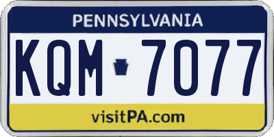 PA license plate KQM7077