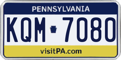 PA license plate KQM7080