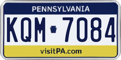 PA license plate KQM7084