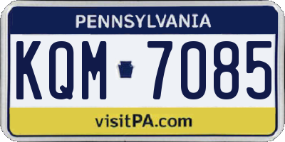PA license plate KQM7085
