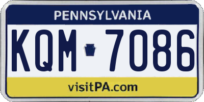PA license plate KQM7086