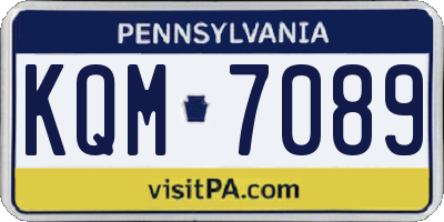 PA license plate KQM7089