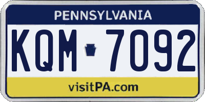 PA license plate KQM7092
