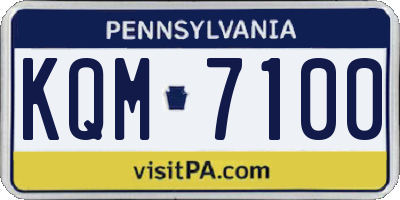 PA license plate KQM7100
