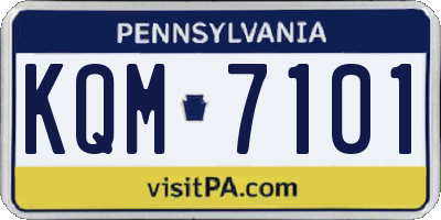 PA license plate KQM7101