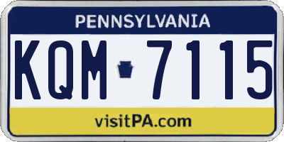 PA license plate KQM7115