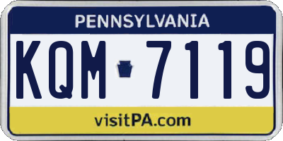 PA license plate KQM7119