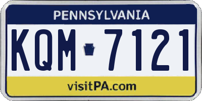 PA license plate KQM7121
