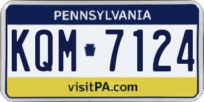 PA license plate KQM7124