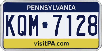 PA license plate KQM7128
