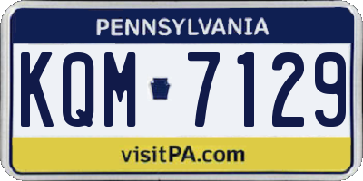 PA license plate KQM7129