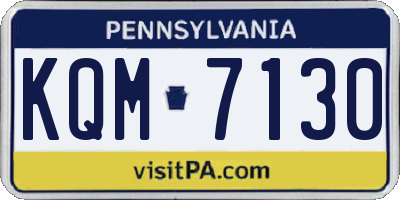 PA license plate KQM7130