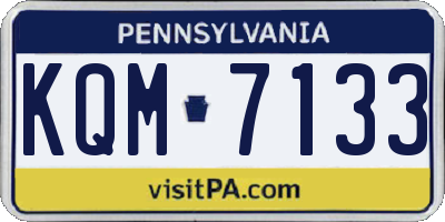 PA license plate KQM7133