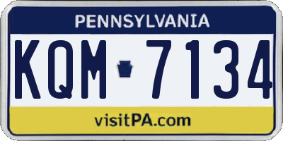 PA license plate KQM7134