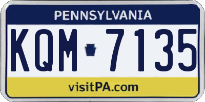 PA license plate KQM7135