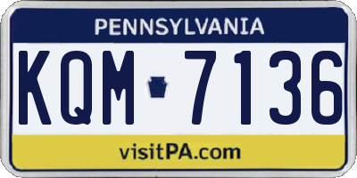 PA license plate KQM7136