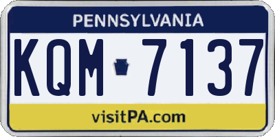 PA license plate KQM7137