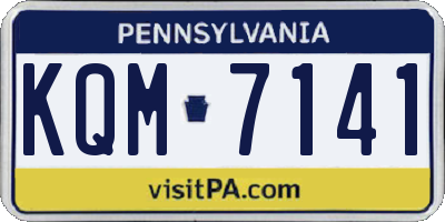 PA license plate KQM7141