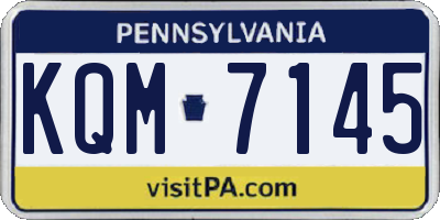 PA license plate KQM7145