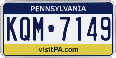 PA license plate KQM7149