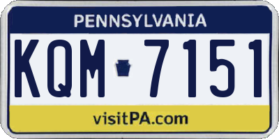 PA license plate KQM7151