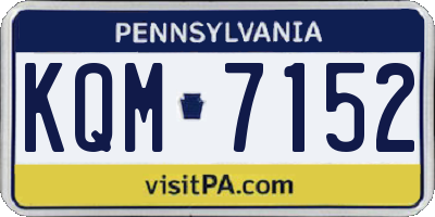 PA license plate KQM7152