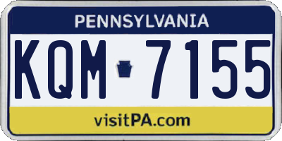 PA license plate KQM7155