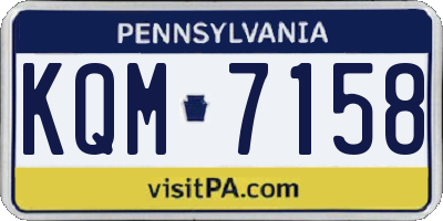 PA license plate KQM7158